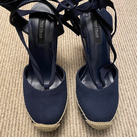 White House Black Market Shoes - Navy and beige Espadrilles